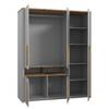 Kleiderschrank Twyford Grau / Walnuss Dekor