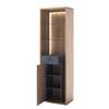 Hoge kast Laxou mat grijs/balkeneikenhouten look