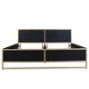 Massivholzbett Bursa Mango massiv - Schwarz / Gold