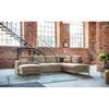 Wohnlandschaft Sagata II Samt Parmis: Cappuccino - Longchair davorstehend links / Ottomane rechts