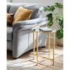Beistelltisch Tetford Breite: 39 cm Glas / Metall - Gold