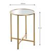 Beistelltisch Tetford Breite: 39 cm Glas / Metall - Gold
