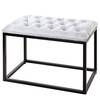 Hocker Stronsay Kunstleder / Metall - Lichtgrau