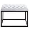 Hocker Stronsay Kunstleder / Metall - Lichtgrau