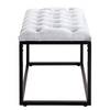 Hocker Stronsay Kunstleder / Metall - Lichtgrau