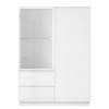 Highboard Habas Glas - Weiß