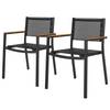 Set di 2 sedie da giardino DALY Textilene / Alluminio - Nero