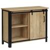 Houten dressoir BROOKSBY 1 deur massief acaciahout - acaciahout/zwart