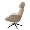 Relaxfauteuil LESO Geweven stof Saia: Beige - Chroomkleurig glanzend - Zonder hocker