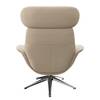 Relaxfauteuil LESO Geweven stof Saia: Beige - Chroomkleurig glanzend - Zonder hocker