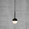 Hanglamp Contina I staal/opaalglas - 1 lichtbron - zwart - Zwart