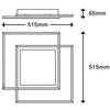 LED-plafondlamp Frame Center II nylon / ijzer - 2 lichtbronnen