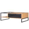 Table basse Haxby Pin massif / Métal - Pin / Noir