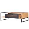 Table basse Haxby Pin massif / Métal - Pin / Noir