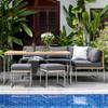 Set mobili da giardino Cipressa (7) Poliestere / Legno massello di teak - Grigio / Marrone