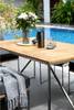 Set mobili da giardino Cipressa (7) Poliestere / Legno massello di teak - Grigio / Marrone