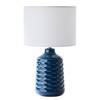 Lampe Ilysa Tissu mélangé / Céramique - 1 ampoule - Bleu
