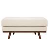 Poggiapiedi BILLUND Tessuto Bouclé Eurona: Beige - Faggio scuro