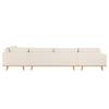 Wohnlandschaft BILLUND Bouclé Stoff Eurona: Beige - Longchair davorstehend links / Ottomane rechts - Buche Hell