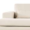 Wohnlandschaft BILLUND Bouclé Stoff Eurona: Beige - Longchair davorstehend links / Ottomane rechts - Buche Hell
