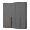 Armoire KiYDOO Glam Gris métallique - Largeur : 225 cm - Confort - Doré