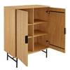 Kommode Langemark MDF / Echtholz furniert - Eiche / Schwarz - 80 x 110 cm