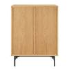 Kommode Langemark MDF / Echtholz furniert - Eiche / Schwarz - 80 x 110 cm
