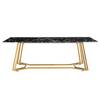 Table basse Rosevears Chrome / Verre de sécurité - Noir / Doré