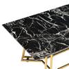 Table basse Rosevears Chrome / Verre de sécurité - Noir / Doré