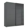 Zweefdeurkast BLAXX type B glas - metallic grijs - Breedte: 180 cm - Classic
