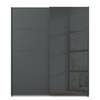 Zweefdeurkast BLAXX type B glas - metallic grijs - Breedte: 180 cm - Classic