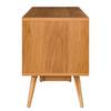 Tv-meubel SEONI 150 cm fineer van echt hout - Grijs/Eikenhouten