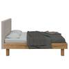 Letto in legno massello Odin II Legno massello di rovere nodato / Tessuto - Crema - 140 x 200cm