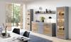 Vitrine debout Hillbrook II Gris mat / Imitation chêne