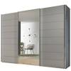 Armadio ad ante scorrevoli Sonate Vetro - Talpa / Grigio - 298 x 240 cm - Optimum Plus