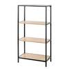 Scaffale Borgie MDF / Acciaio - Effetto rovere nodato - 64 x 129 cm