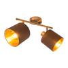 Lampada a sospensione 2 punti luce Maron Acciaio / Poliestere - Marrone / Oro