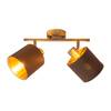Lampada a sospensione 2 punti luce Maron Acciaio / Poliestere - Marrone / Oro
