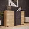 Buffet Sloken 123 cm Imitation chêne / Imitation marbre noir