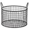 Korb HOOP Aluminium, poliert - Schwarz - Höhe: 19 cm