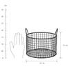 Korb HOOP Aluminium, poliert - Schwarz - Höhe: 19 cm