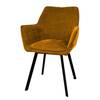 Sedia con braccioli Togay Ferro / Velluto - Cognac