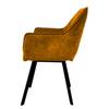 Sedia con braccioli Togay Ferro / Velluto - Cognac