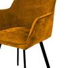 Sedia con braccioli Togay Ferro / Velluto - Cognac
