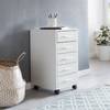 Cassettiera con ruote Meißen MDF - Bianco - Bianco