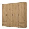 Drehtürenschrank Voyager Eiche Artisan Dekor - Breite: 187 cm - Mit Schubladen