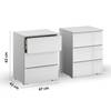 Table de chevet Monostar à vitre Blanc alpin - Hauteur : 62 cm - Lot de 2