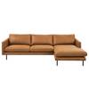 Ecksofa Landos mit Longchair Microfaser Dafina: Cognac - Longchair davorstehend rechts