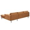 Ecksofa Landos mit Longchair Microfaser Dafina: Cognac - Longchair davorstehend rechts