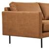 Ecksofa Landos mit Longchair Microfaser Dafina: Cognac - Longchair davorstehend rechts